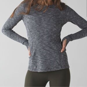 Lululemon Kanto Catch Me Long Sleeve in Coco Pique Black White
